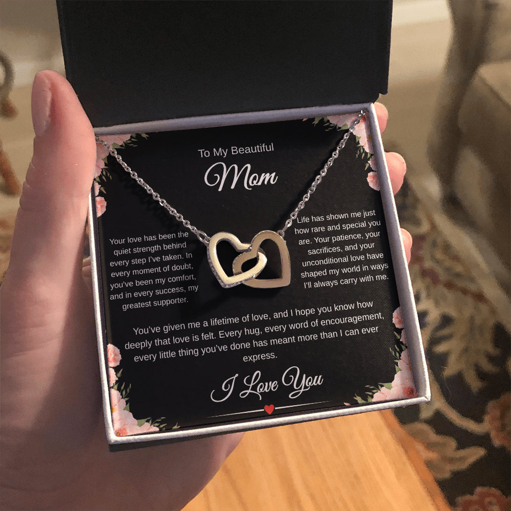 Intertwined Hearts Necklace-A Gift for Love For Mom