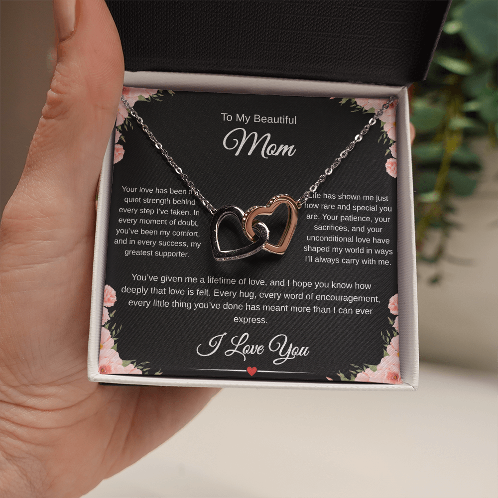 Intertwined Hearts Necklace-A Gift for Love For Mom