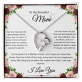 A Mothers Love Shines Forever-Heart Necklace Gift